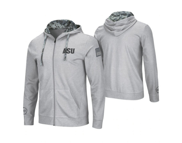 Arizona State Sun Devils Heathered Gray OHT Military Appreciation Waffle Knit Hoodie