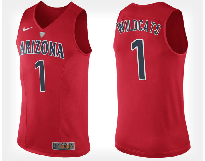 Youth Arizona Wildcats #1 Red Authentic College Basketball Jersey