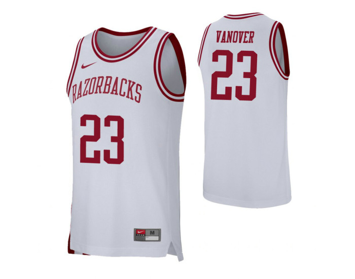 Arkansas Razorbacks Retro Connor Vanover Authentic College Basketball Jersey White