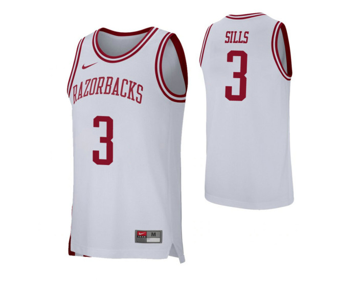 Arkansas Razorbacks Retro Desi Sills Authentic College Basketball Jersey White