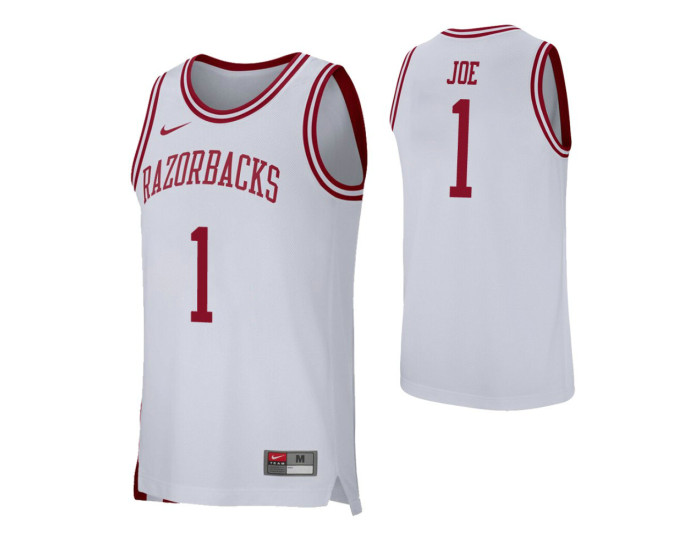 Arkansas Razorbacks #1 Isaiah Joe White Authentic College Basketball Jersey
