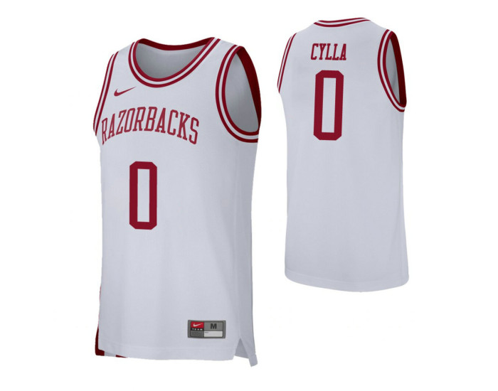 Arkansas Razorbacks #0 Jeantal Cylla White Authentic College Basketball Jersey