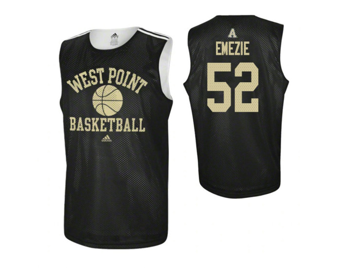 Youth Army Black Knights #52 John Emezie Practice Authentic College Basketball Jersey Black