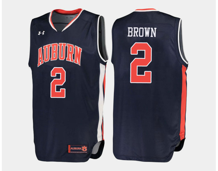 Auburn Tigers #2 Bryce Brown Navy Road Authentic College Basketball Jersey