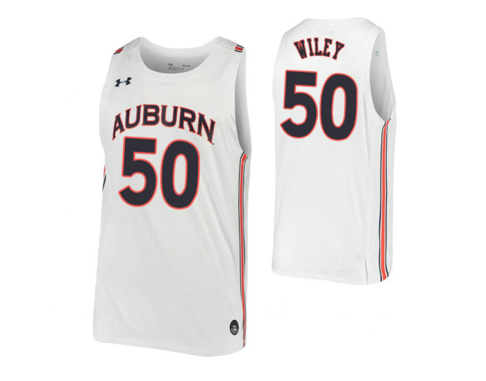 Auburn Tigers #50 Austin Wiley White Authentic College Basketball Jersey