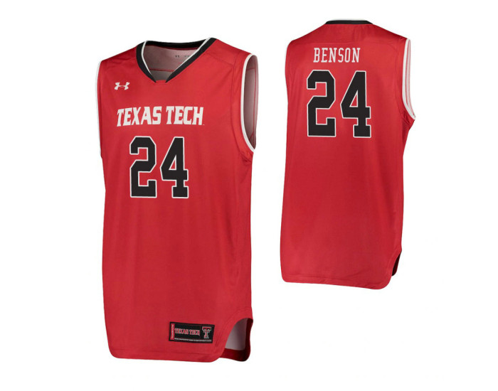 Texas Tech Red Raiders #24 Avery Benson Red Authentic College Basketball Jersey