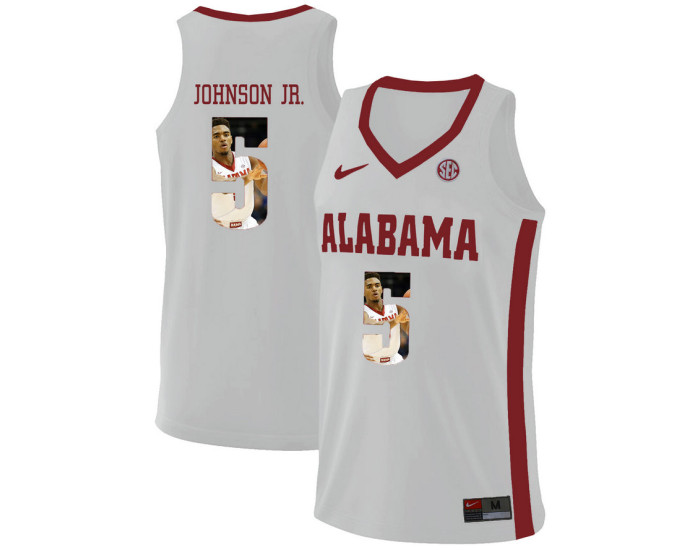 Women's Alabama Crimson Tide #5 Avery Johnson Jr. Replica College Basketball Jersey White