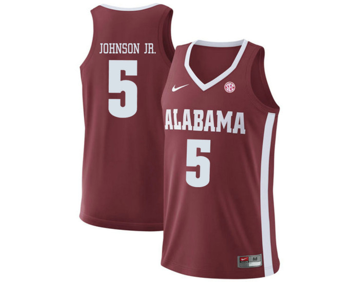 Alabama Crimson Tide #5 Avery Johnson Jr. Replica College Basketball Jersey Red