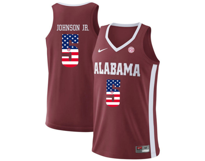 Women's Alabama Crimson Tide #5 Avery Johnson Jr. Authentic College Basketball Jersey Red
