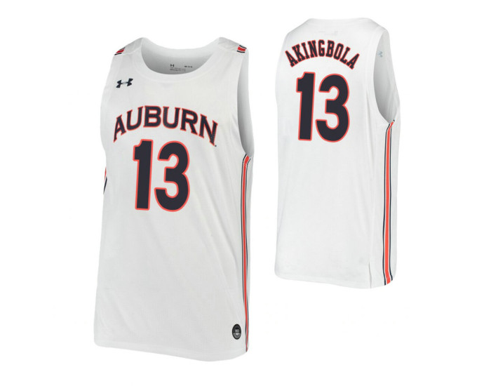 Auburn Tigers #13 Babatunde Akingbola White Authentic College Basketball Jersey