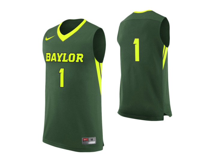 Baylor Bears #1 Authentic College Basketball Jersey Green