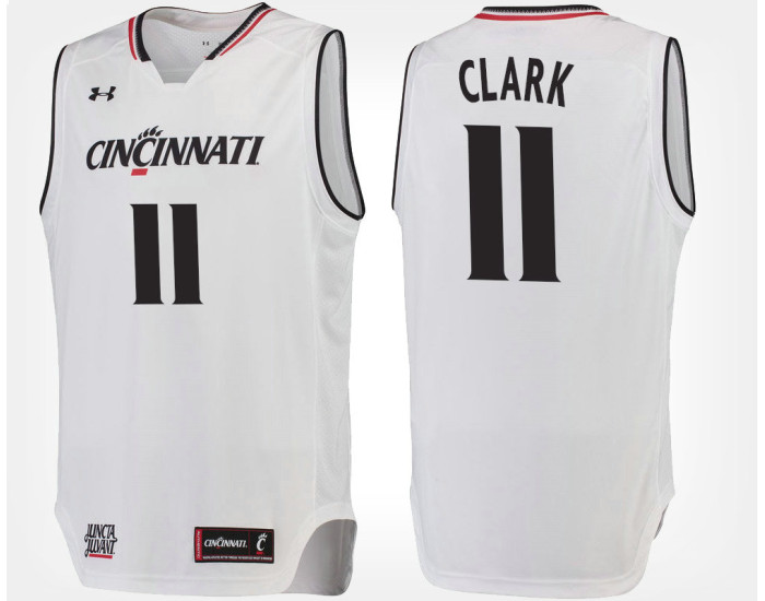 Youth Cincinnati Bearcats #11 Gary Clark White Road Authentic College Basketball Jersey
