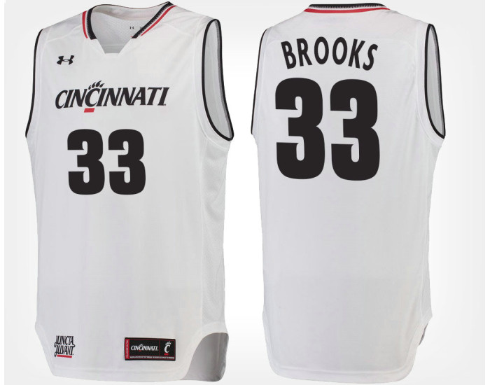 Youth Cincinnati Bearcats #33 Nysier Brooks White Road Authentic College Basketball Jersey