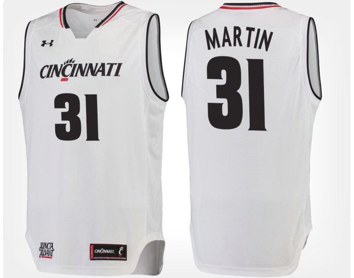 Youth Cincinnati Bearcats #31 Sam Martin White Road Replica College Basketball Jersey