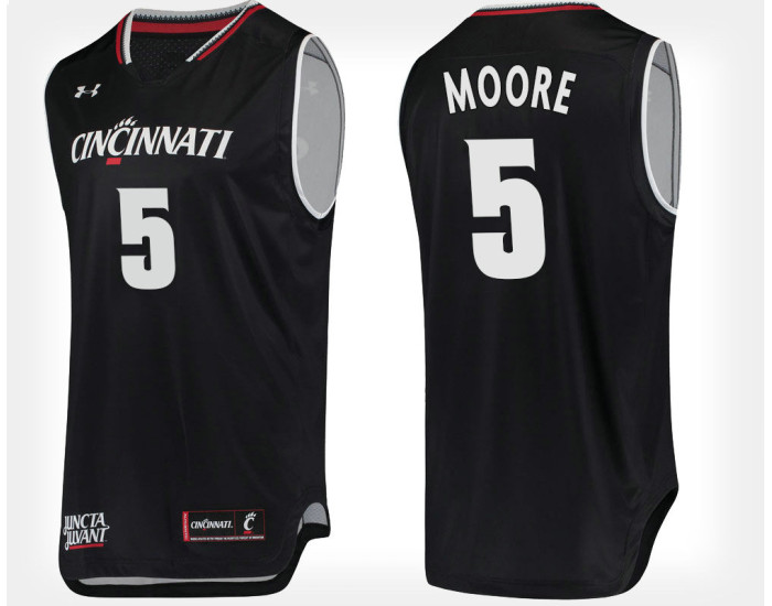 Cincinnati Bearcats #5 Trevor Moore Blue Home Authentic College Basketball Jersey