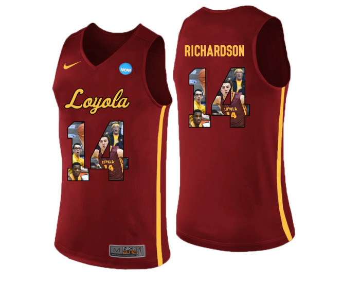 Youth Loyola (Chi) Ramblers #14 Ben Richardson Authentic College Basketball Jersey Red
