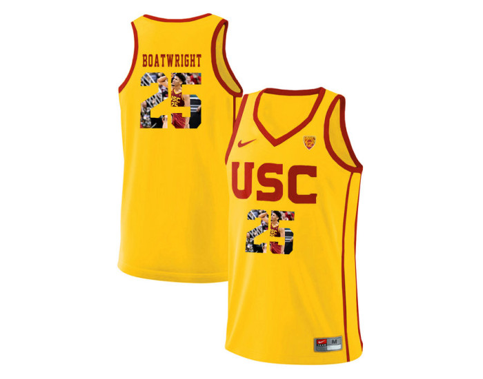 USC Trojans #25 Bennie Boatwright Authentic College Basketball Jersey Yellow