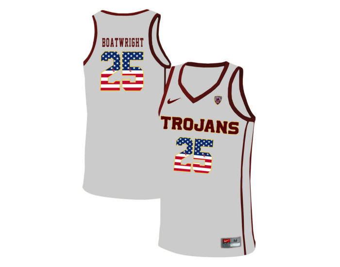 Youth USC Trojans #25 Bennie Boatwright Replica College Basketball Jersey White