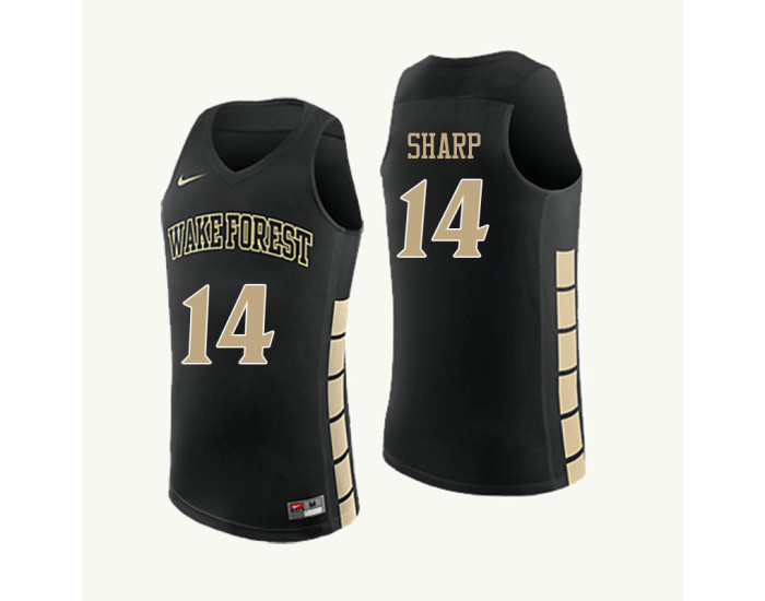 Wake Forest Demon Deacons #14 Alex Sharp Authentic College Basketball Jersey Black