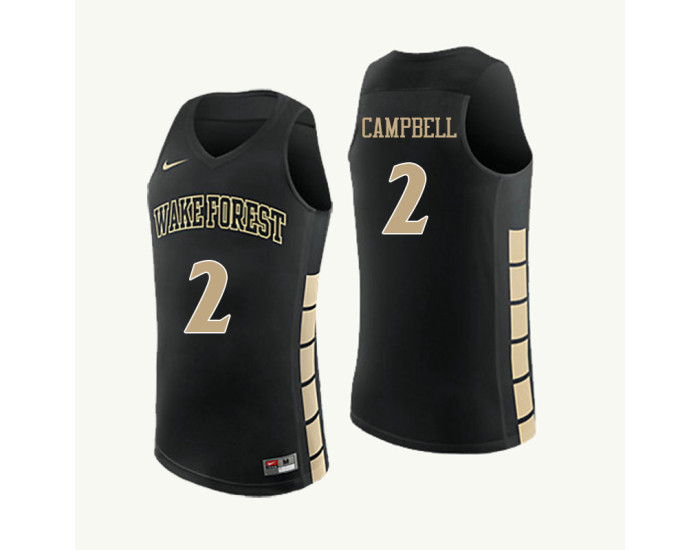 Wake Forest Demon Deacons #2 Amber Campbell Authentic College Basketball Jersey Black