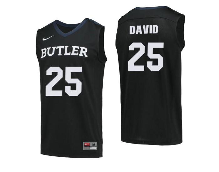 Butler Bulldogs #25 Christian David Authentic College Basketball Jersey Black