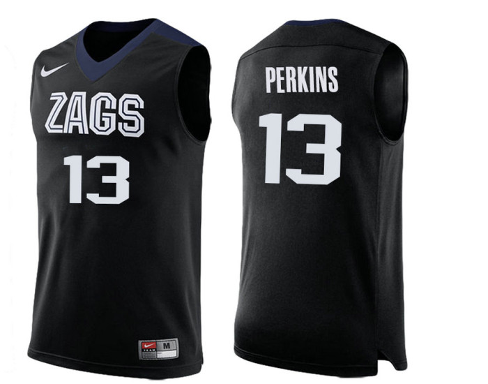 Gonzaga Bulldogs #13 Josh Perkins Authentic College Basketball Jersey Black