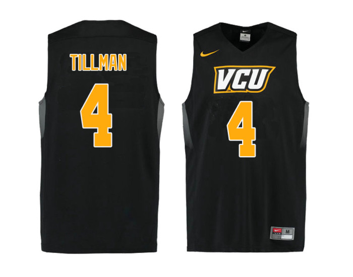 Youth VCU Rams #4 Justin Tillman Authentic College Basketball Jersey Black