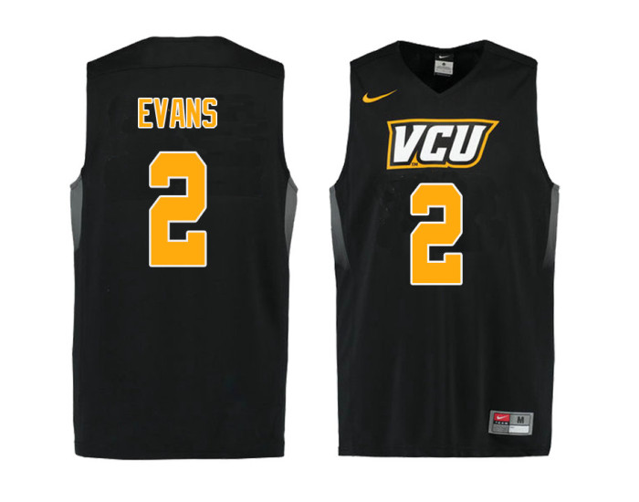 Youth VCU Rams #2 Marcus Evans Authentic College Basketball Jersey Black