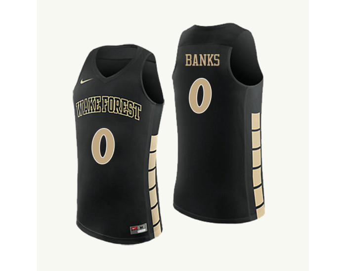 Wake Forest Demon Deacons #0 Maya Banks Authentic College Basketball Jersey Black