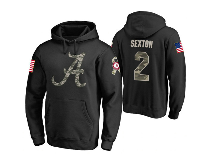 Alabama Crimson Tide #2 Collin Sexton Men's Black College Basketball Hoodie