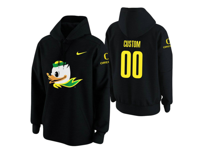 Oregon Ducks #00 Custom Men's Black College Basketball Hoodie