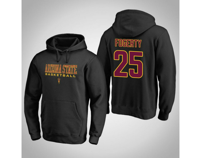 Arizona State Sun Devils #25 Grant Fogerty Men's Black College Basketball Hoodie