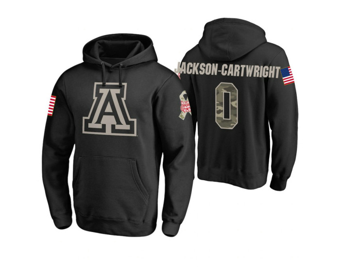 Arizona Wildcats #0 Parker Jackson-Cartwright Men's Black College Basketball Hoodie