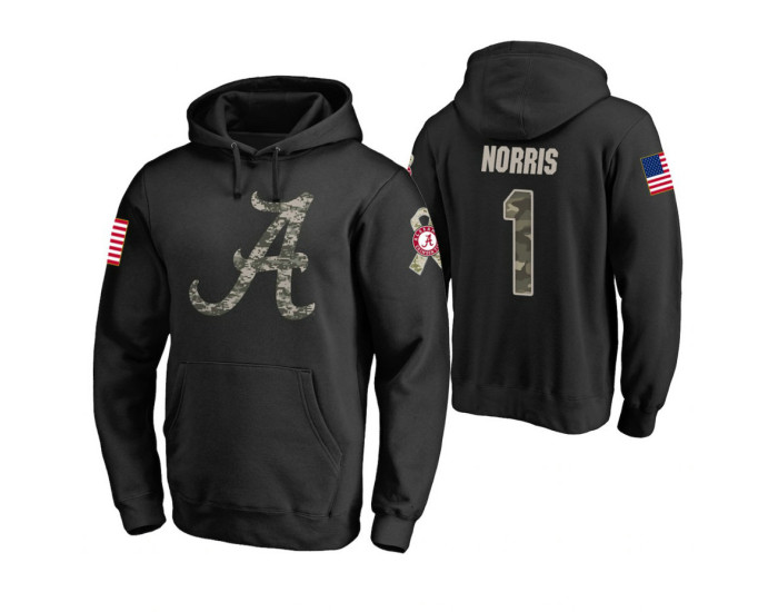 Alabama Crimson Tide #1 Riley Norris Men's Black College Basketball Hoodie