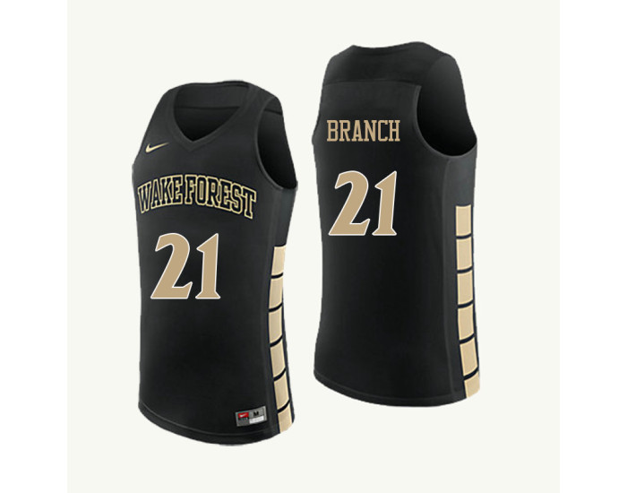 Wake Forest Demon Deacons #21 Raegyn Branch Authentic College Basketball Jersey Black