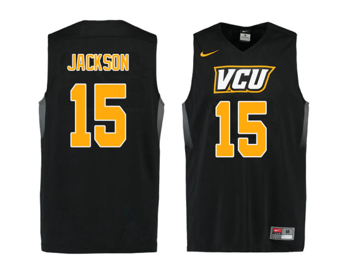 Youth VCU Rams #15 Xavier Jackson Authentic College Basketball Jersey Black