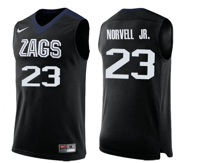 Youth Gonzaga Bulldogs #23 Zach Norvell Jr. Authentic College Basketball Jersey Black