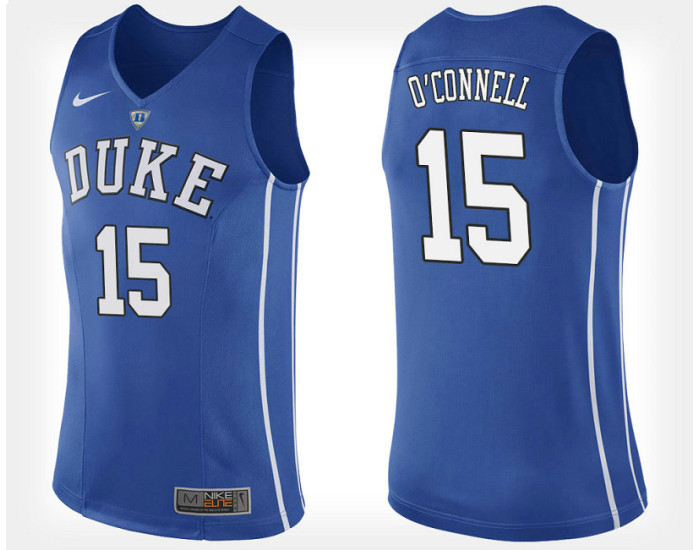 Duke Blue Devils #15 Alex O'Connell Blue Home Replica College Basketball Jersey