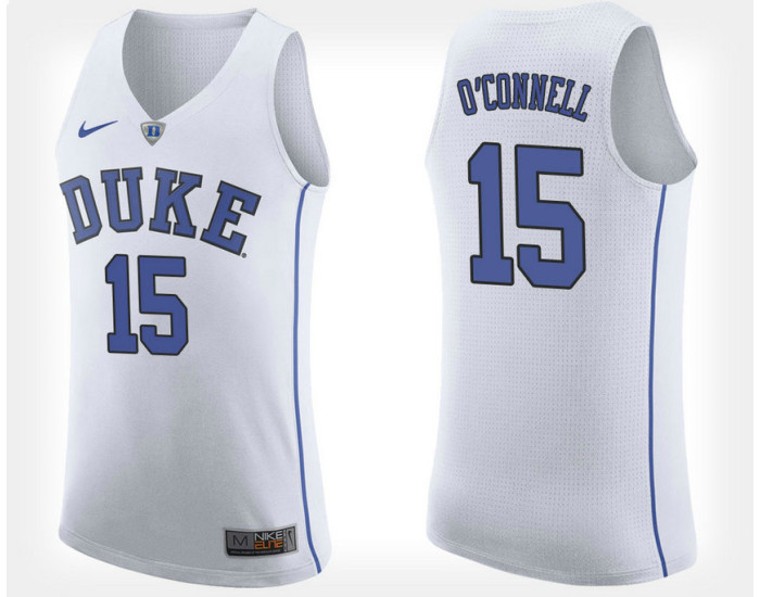 Youth Duke Blue Devils #15 Alex O'Connell White Road Authentic College Basketball Jersey