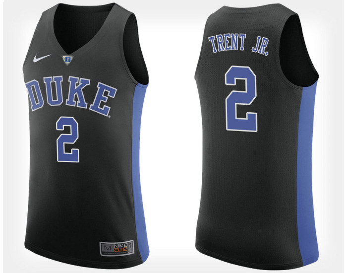 Duke Blue Devils #2 Gary Trent Jr. Black Alternate Replica College Basketball Jersey