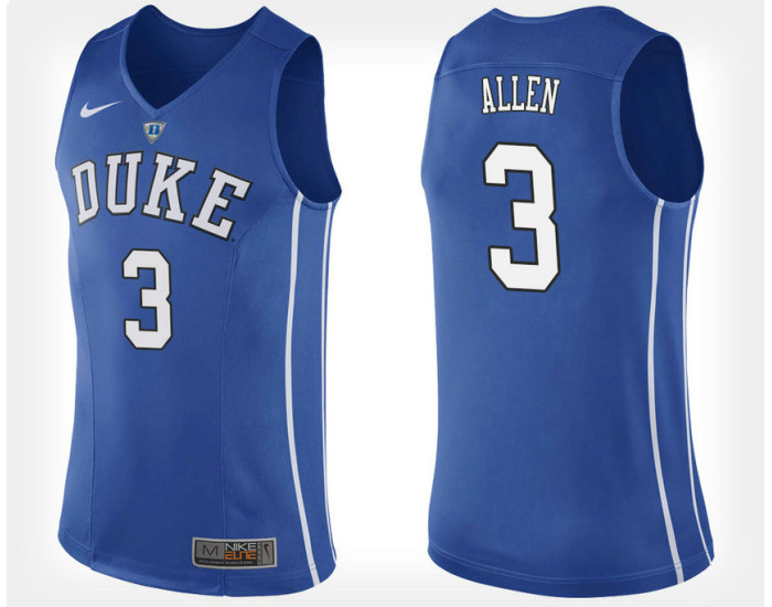 Duke Blue Devils #3 Grayson Allen Blue Home Replica College Basketball Jersey
