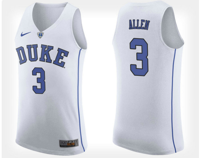 Duke Blue Devils #3 Grayson Allen White Road Authentic College Basketball Jersey
