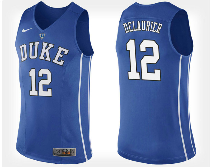 Duke Blue Devils #12 Javin DeLaurier Blue Home Authentic College Basketball Jersey