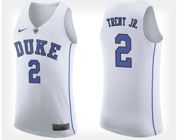 Youth Duke Blue Devils #2 Quinn Cook White Road Authentic College Basketball Jersey
