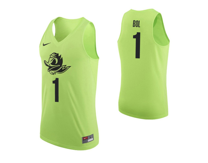 Oregon Ducks #1 Bol Bol Authentic College Basketball Jersey Apple Green
