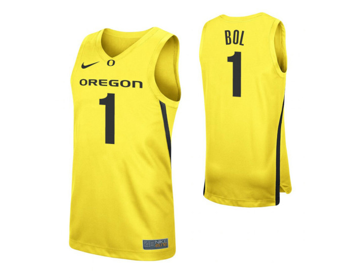 Bol Bol Authentic College Basketball Jersey Yellow Oregon Ducks