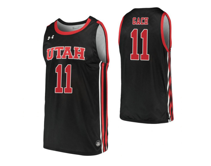 Both Gach Authentic College Basketball Jersey Black Utah Utes