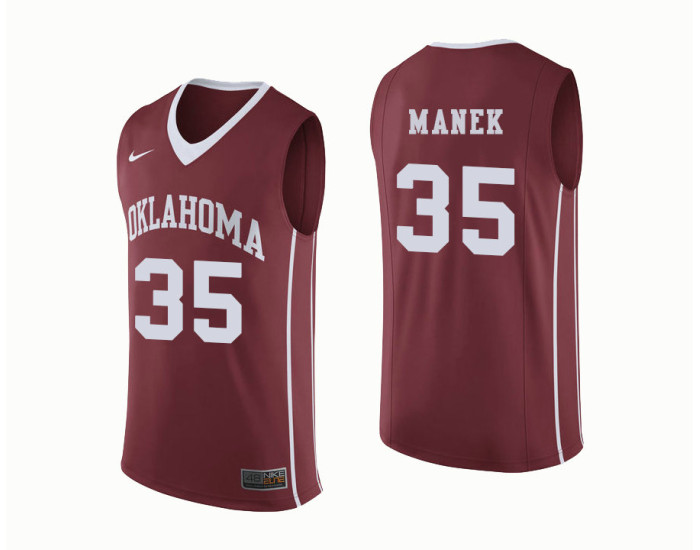 Youth Oklahoma Sooners #35 Brady Manek Authentic College Basketball Jersey Crimson