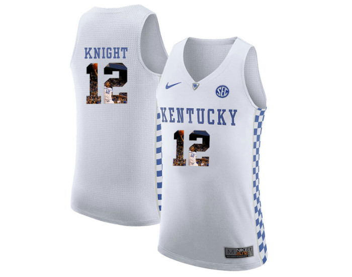 Kentucky Wildcats #12 Brandon Knight Authentic College Basketball Jersey White