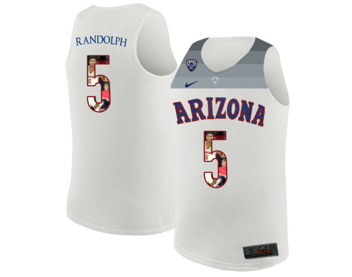 Youth Arizona Wildcats #5 Brandon Randolph Replica College Basketball Jersey White